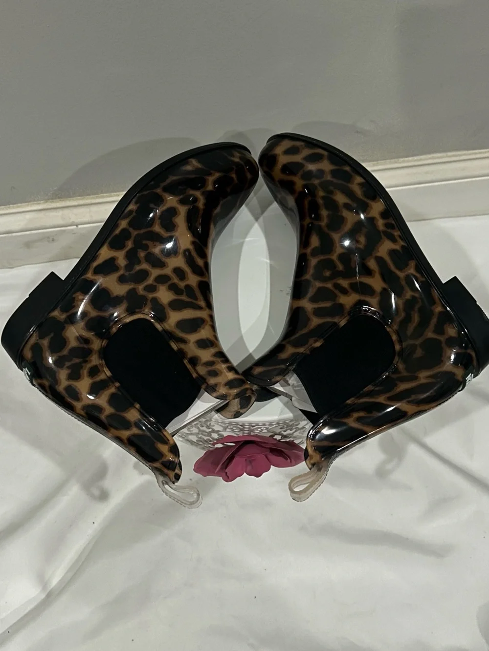 Lauren Ralph Lauren Leopard Print Rain Boots - Brown and Black